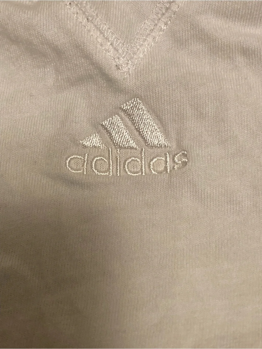 adidas White Short Sleeve Crew Neck Tee with Embroidered Logo
